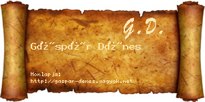 Gáspár Dénes névjegykártya