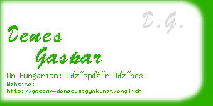 denes gaspar business card